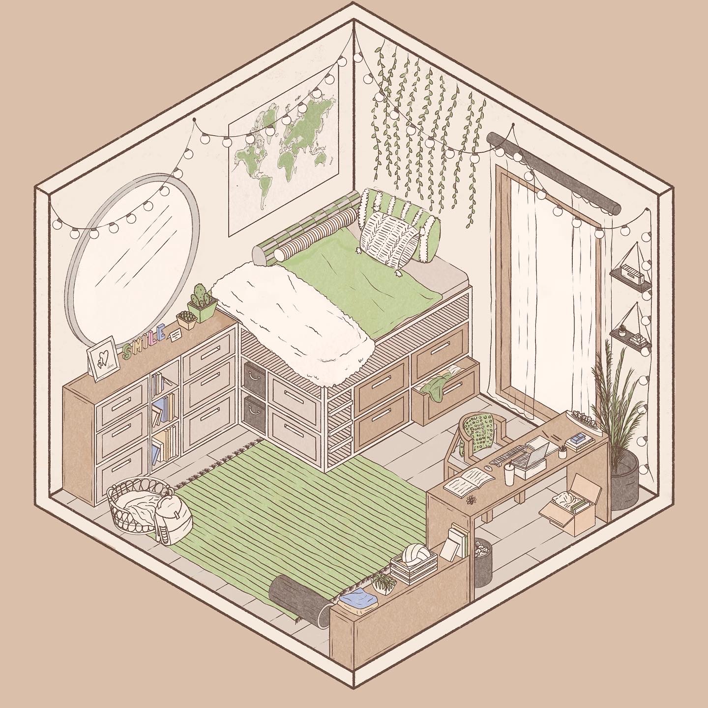 Isometric Bedroom